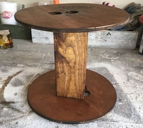 recycled small cable spool, After Stain