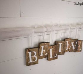 believe christmas sign on vintage spindle