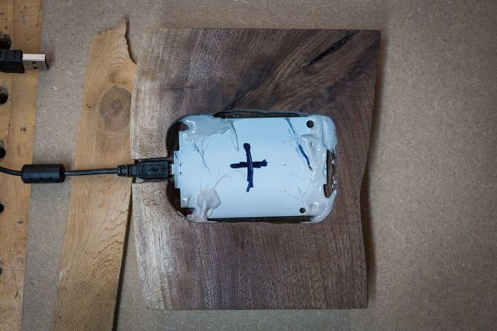 walnut slab wireless charger