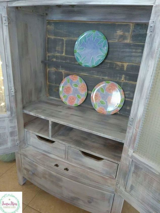 from old tv cabinet to rustic chic