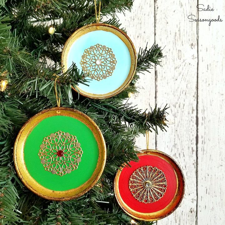 diy vintage florentine coaster ornaments