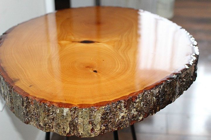 diy resin wood slice side table