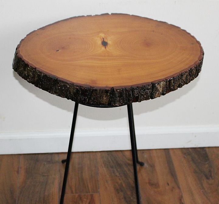diy resin wood slice side table