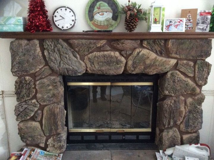 q i have a dark faux stone fireplace how can i make it brighter in grey