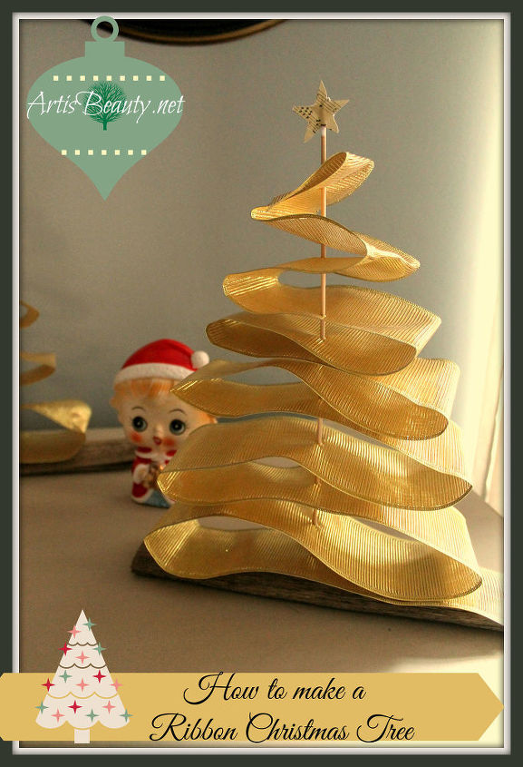 s use ribbon to decorate for christmas with these last minute ideas, Regal Ribbon Christmas Tree