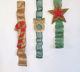 s use ribbon to decorate for christmas with these last minute ideas, Ribbon Wall Hangings