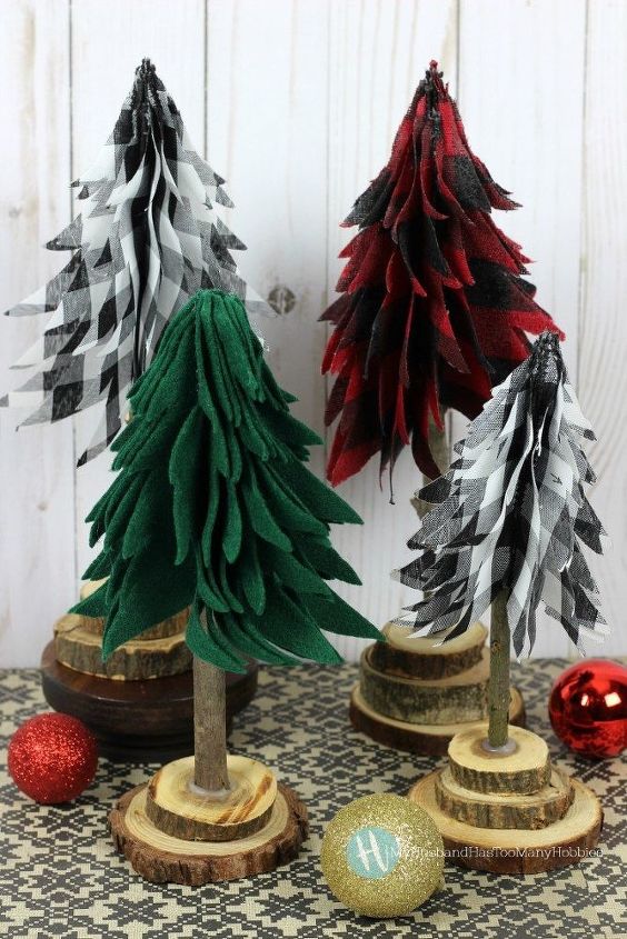 utiliza la cinta para decorar en navidad con estas ideas de ltima hora, rboles de Navidad r sticos con cinta
