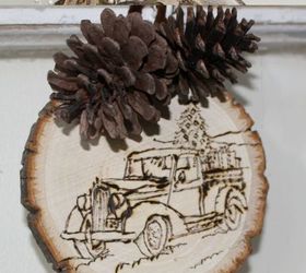 diy farmhouse style christmas ornament wood burning