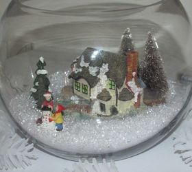 winter scene in a fish bowl