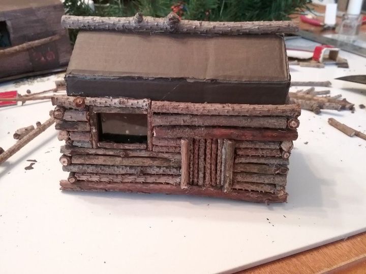 miniature log cabin christmas ornament diy