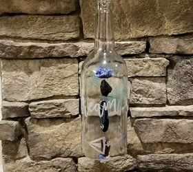 making a wind chime out of a wine bottle
