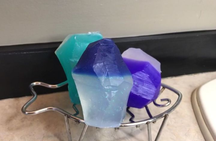 hometalk s top 20 diy crafts for kids, Glitter Gem Stone Soap DIY