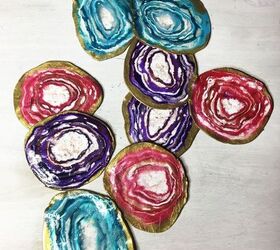 hometalk s top 20 diy crafts for kids, Faux Agate Coasters