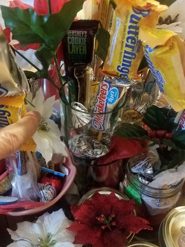 envases reciclados para regalos de navidad, Ramilletes de caramelos