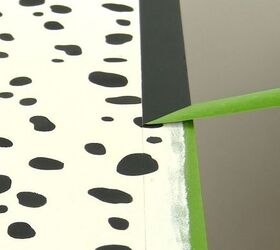 flea market furniture flip using a dalmatian stencil
