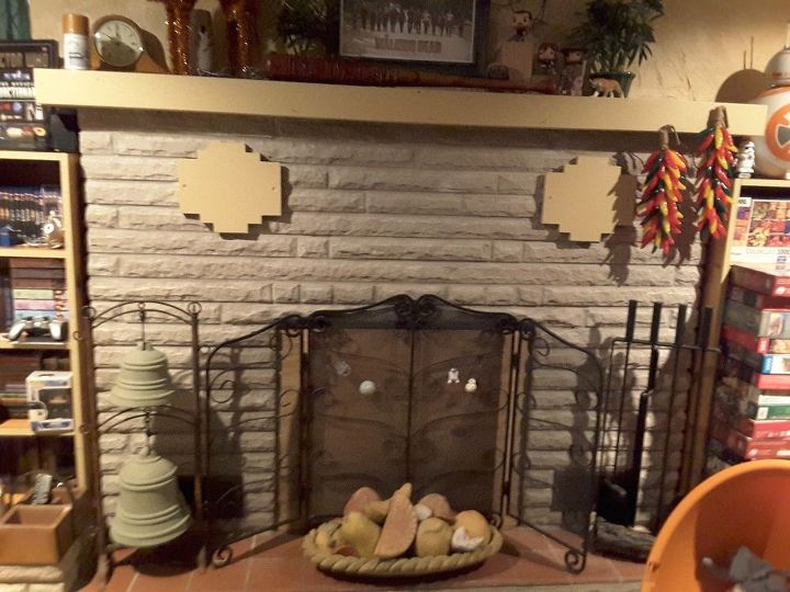 how to re face a 1950 s brick fireplace with stone from start to finis