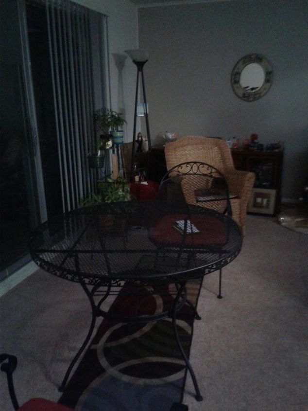 q i have a round patio table i use side for my kitchen table in winter