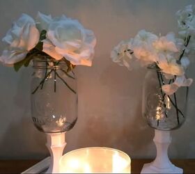 s the 25 most viewed mason jar projects on hometalk in 2017, Farmhouse Style Mason Jar Vases