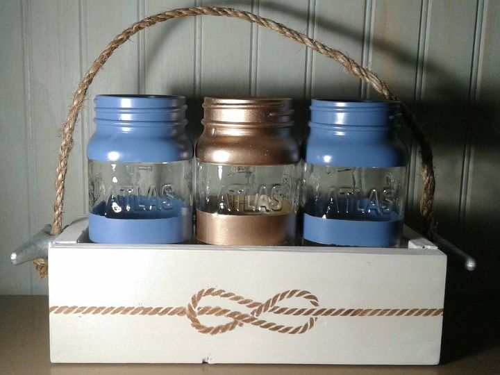 s the 25 most viewed mason jar projects on hometalk in 2017, Nautical Mason Jar Totes