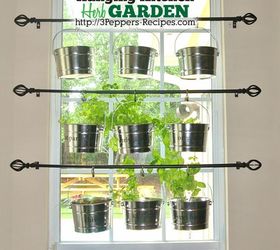 s these herb garden ideas will make you want to start one of your own, Hanging Herb Buckets