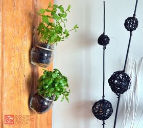 s these herb garden ideas will make you want to start one of your own, Hanging Mason Jar Herb Garden