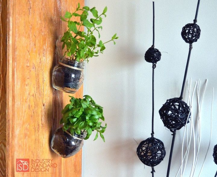 s these herb garden ideas will make you want to start one of your own, Hanging Mason Jar Herb Garden