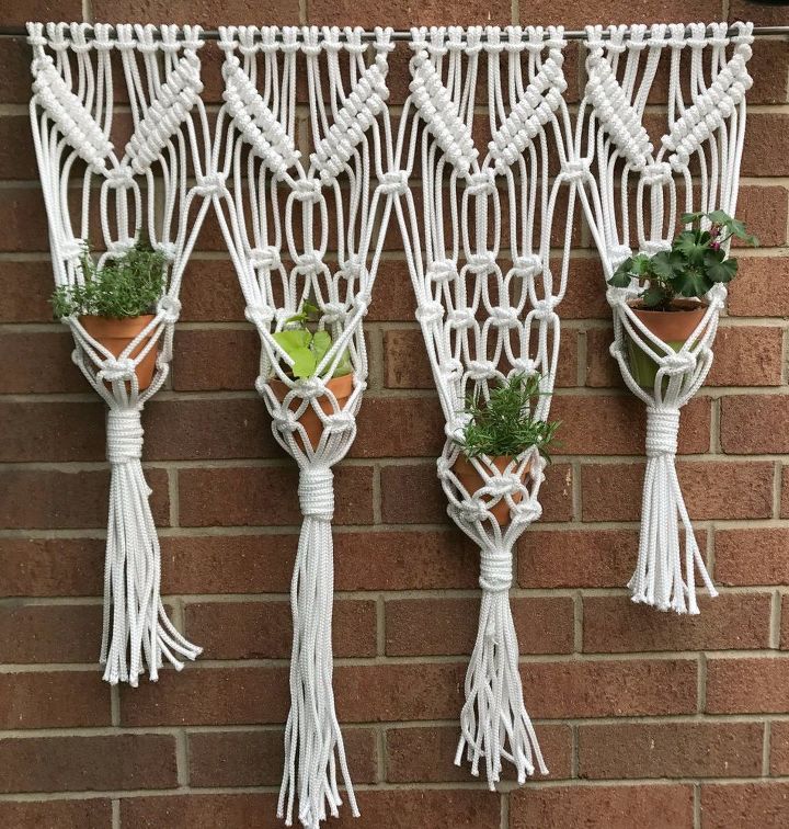 s these herb garden ideas will make you want to start one of your own, Macrame Hanging Herb Garden