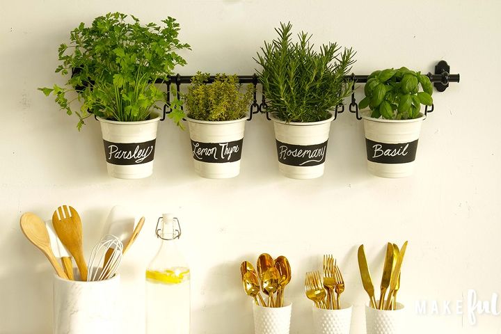 s these herb garden ideas will make you want to start one of your own, Chalkboard Label Herb Garden