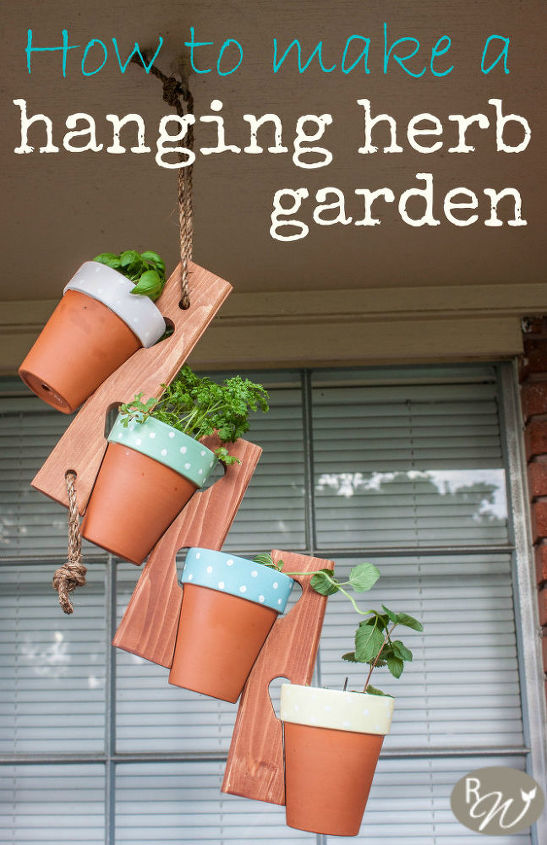 s these herb garden ideas will make you want to start one of your own, Hanging Pots Herb Garden