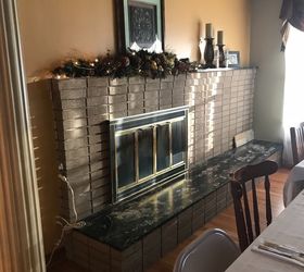 what should i do to update an off centered and outdated fireplace