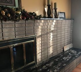 What should I do to update an off centered and outdated fireplace