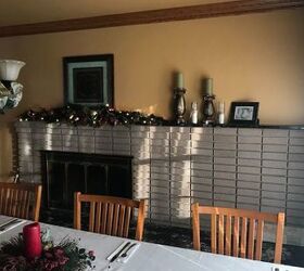 What should I do to update an off centered and outdated fireplace