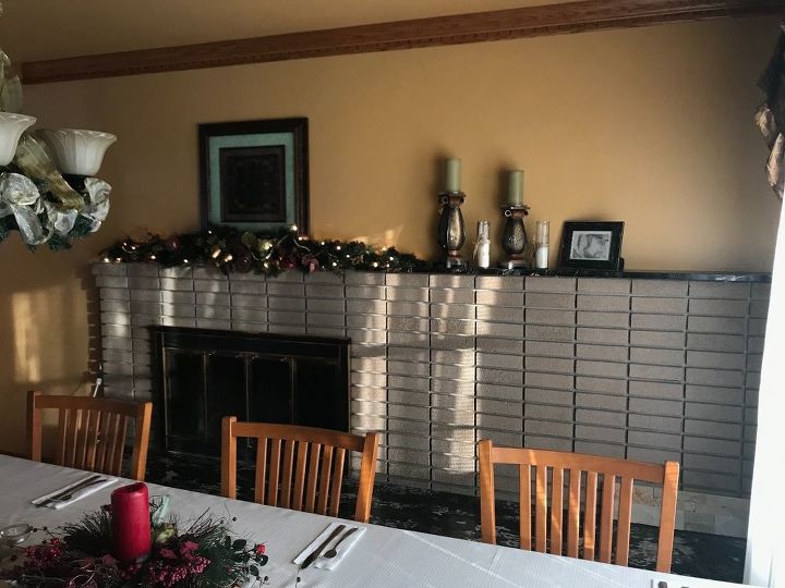 q what should i do to update an off centered and outdated fireplace