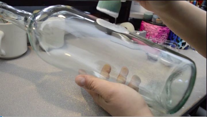 diy galaxy glam wine bottle upcycle