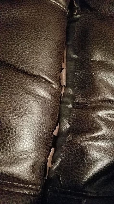q what product to use to fix seam with faux leather in recliner seat are