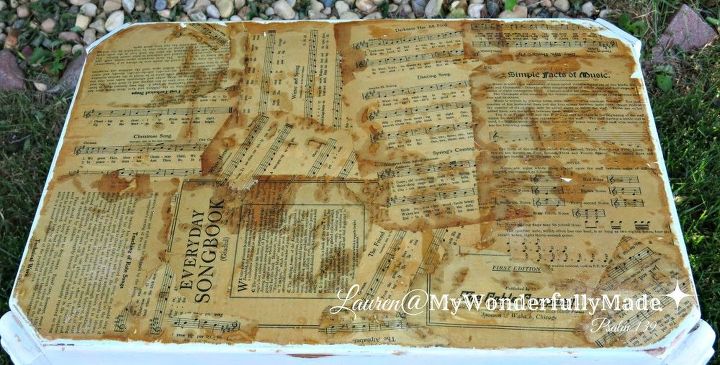 music lover s decoupage table