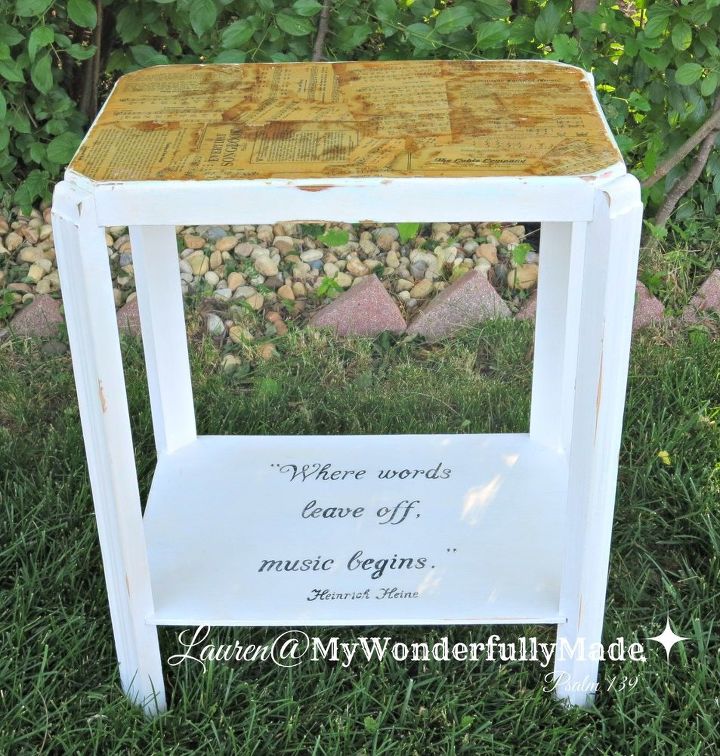 music lover s decoupage table