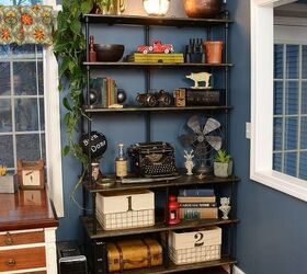 the best industrial style diy ideas for your home using pipes, Black Pipe Pine Shelves