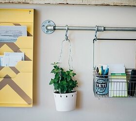 the best industrial style diy ideas for your home using pipes, An Office Wall Organizer