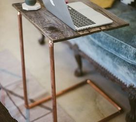 the best industrial style diy ideas for your home using pipes, A Copper Laptop Table