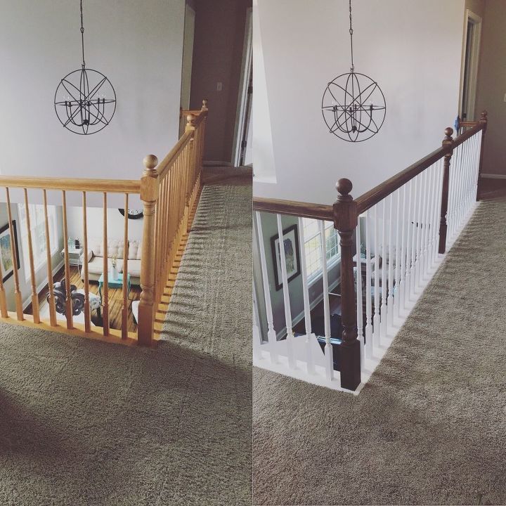 banister makeover with no sanding or stripping