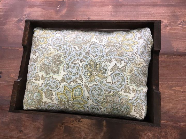 s step by step turn crates into the perfect pieces for your home, Step 6 Stuff pillow in crate and use