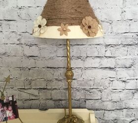 old lamp gets a shabby chic redo