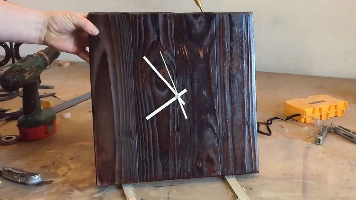s cut up some pallets for these 20 amazing ideas, Rustic Charred Clock