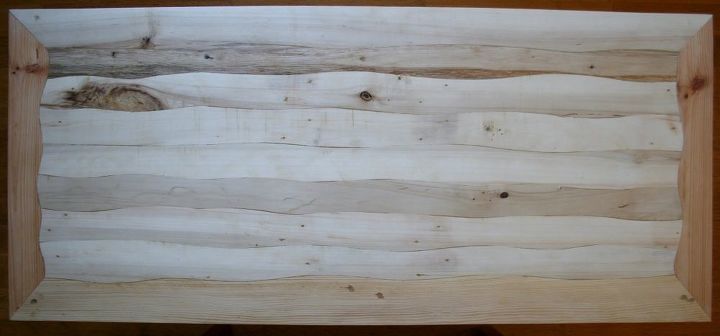 pallet wood coffee table with wavy edged planks, Sanding and sanding and sanding