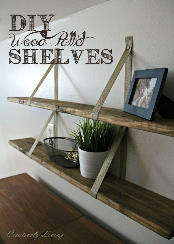 s cut up some pallets for these 20 amazing ideas, DIY Wood Pallet Shelves