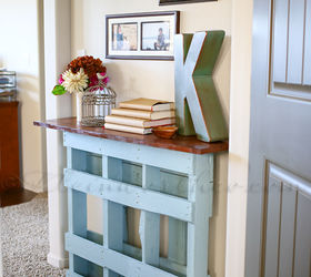 s cut up some pallets for these 20 amazing ideas, Pallet Console Table