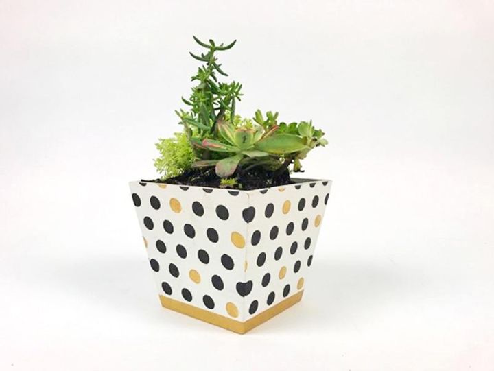 s 25 impressive ways you can update your ikea purchases, Add style to a wooden flower pot