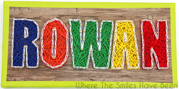 18 string art ideas that you ll want to hang in your home, Colorful name sign