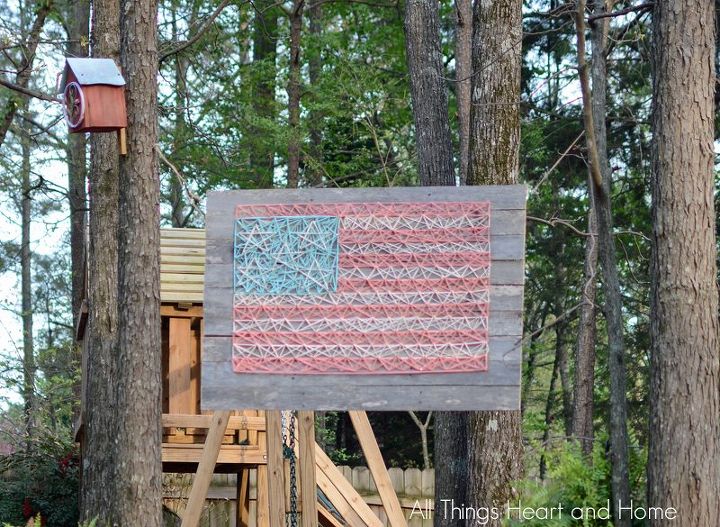 18 string art ideas that you ll want to hang in your home, Patriotic flag